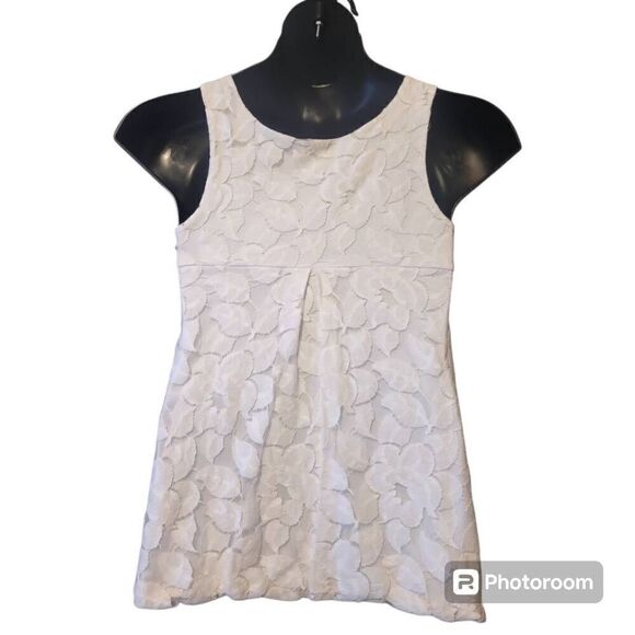 Forever 21 White Lace Cotton Blend Tank Size Medium - Picture 3 of 5